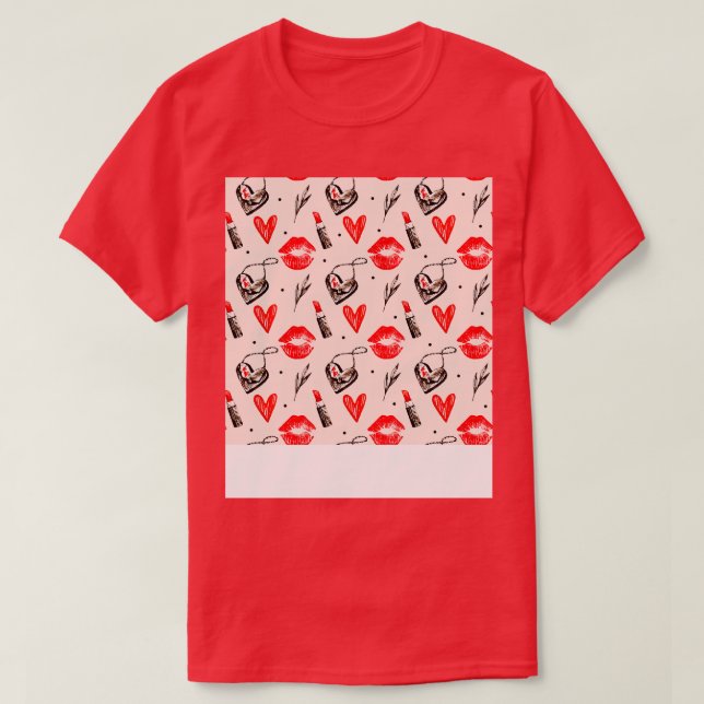 T-shirt Bouche à baiser avec Motif à lèvres 2 (Design devant)