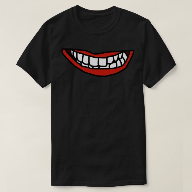 T-shirt Bouche à dents blanches Lèvres rouges (Design devant)