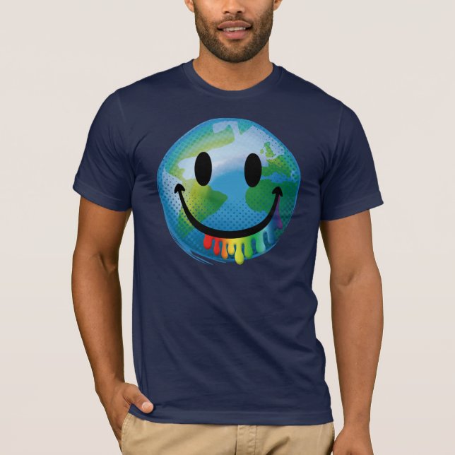T-shirt Bouche d'arc-en-ciel de la terre grande (Devant)