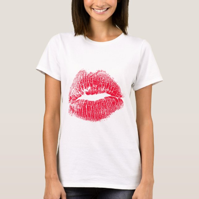 T-shirt Bouche de baiser rouge (Devant)