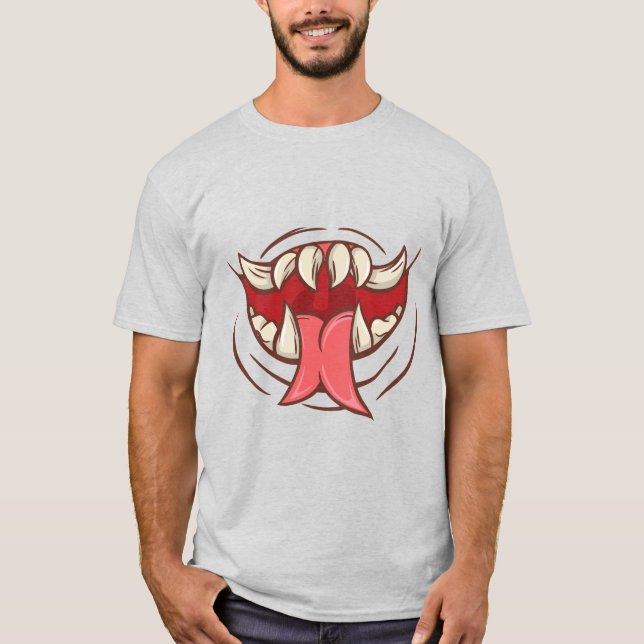 T-shirt Bouche de monstre en difficulté (Devant)