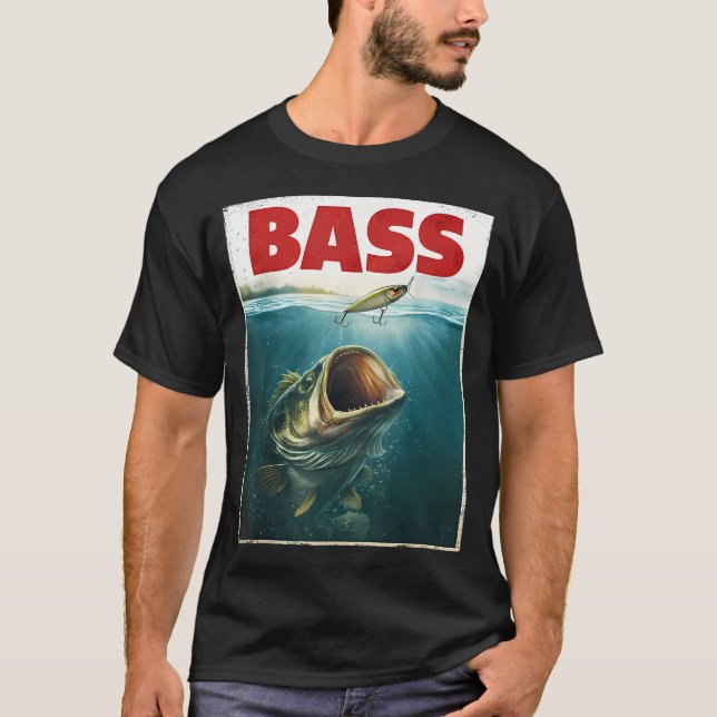 T-shirt Bouche de pêche à la basse papa pêche à la basse d (Devant)