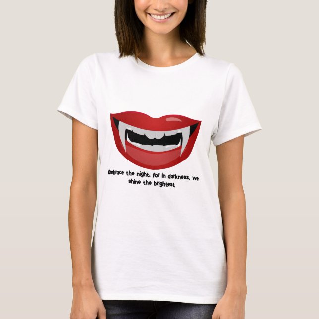 T-shirt Bouche de vampire avec des crocs et des dents (Devant)