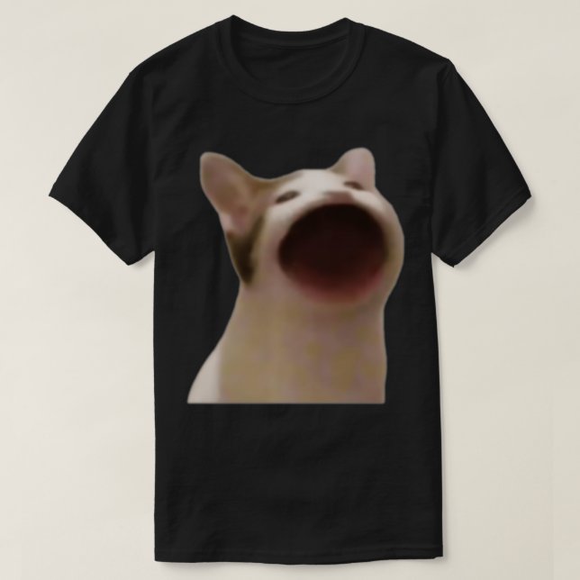 T-shirt Bouche Large Chat Mème Popping Chat Mème Chat Chan (Design devant)