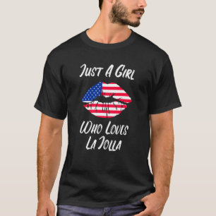 T-shirt Bouche lèvres amour drapeau américain La Jolla