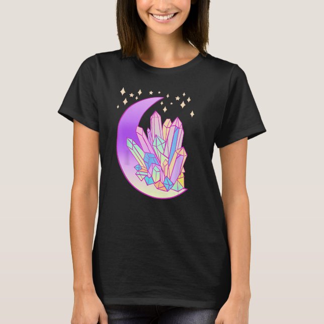 T-shirt Bouche Pastel Goth Crystal Cluster brillant lune s (Devant)