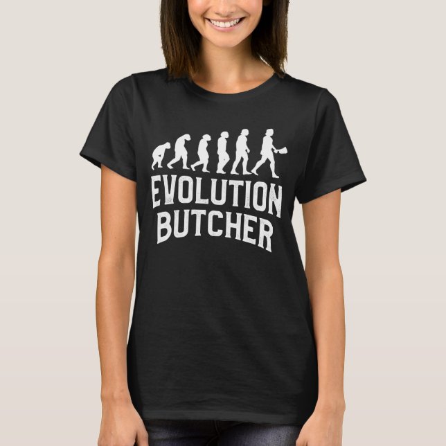 T-shirt Boucher Evolution Boucherie Bouchers Meatman (Devant)