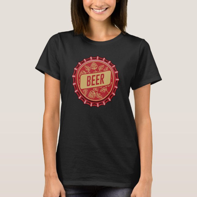 T-shirt Bouchon de bouteille à couronne de bière (Devant)