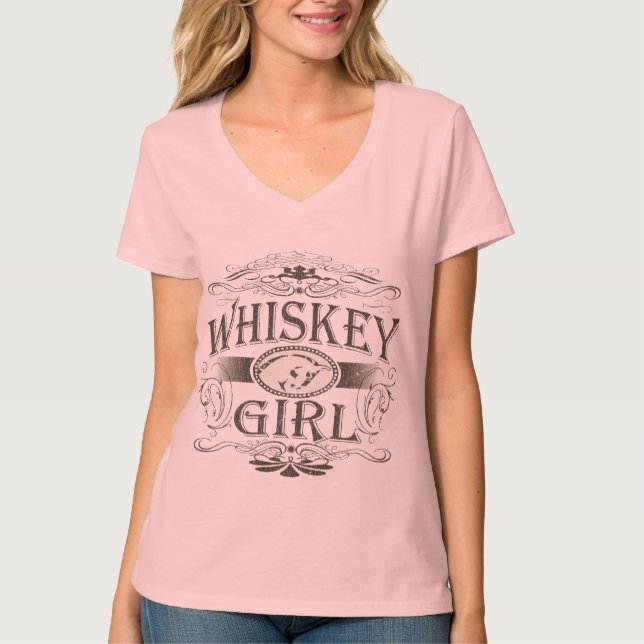 T-shirt Boucle de fille de whiskey (Devant)