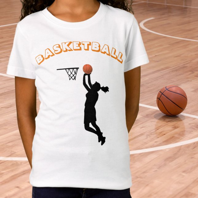 T-Shirt Boucles de tir de basket-ball pour fille (Girl Basketball Tee)