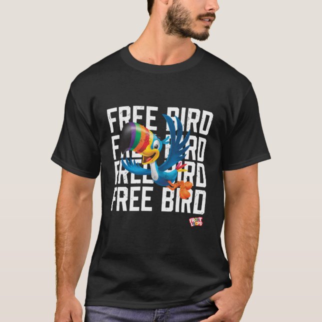 T-shirt Boucles Froot Toucan Sam Oiseau gratuit (Devant)