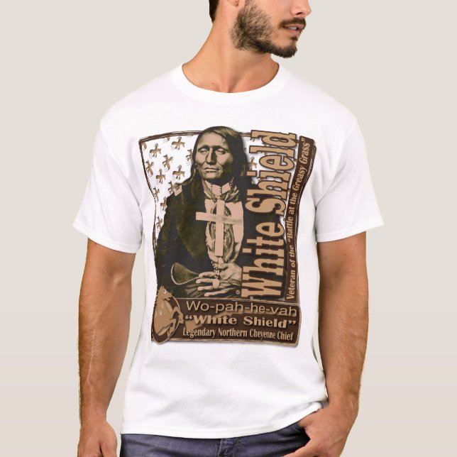 T-shirt "Bouclier Blanc" Guerrier Américain (Devant)