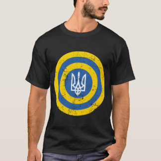 T-shirt Bouclier Capitaine Ukraine Drapeau ukrainien Solid