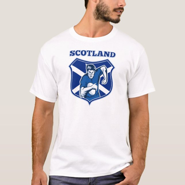 T-shirt bouclier courant de drapeau de l'Ecosse de boule (Devant)