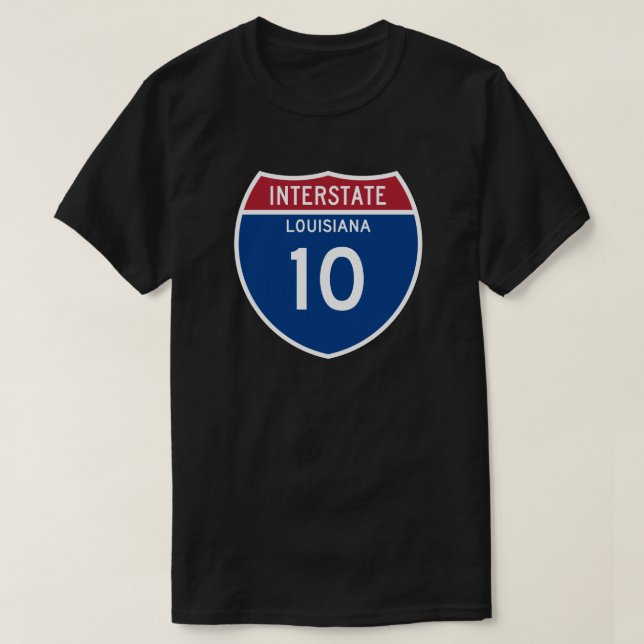T-shirt Bouclier d'autoroute nationale de la LA I-10 de la (Design devant)