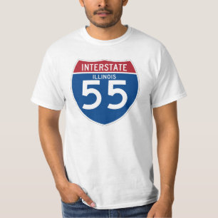 T-shirt Bouclier d'autoroute nationale de l'Illinois IL