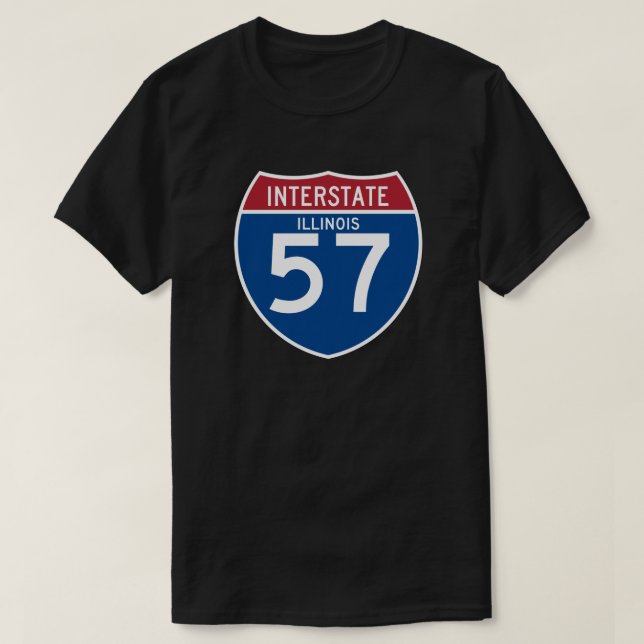 T-shirt Bouclier d'autoroute nationale de l'Illinois IL (Design devant)