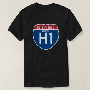 T-shirt Bouclier d'autoroute nationale d'Hawaï HI I-H1 -