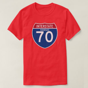 T-shirt Bouclier d'autoroute nationale du Kansas KS I-70 -