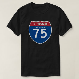 T-shirt Bouclier d'autoroute nationale du Michigan MI I-75