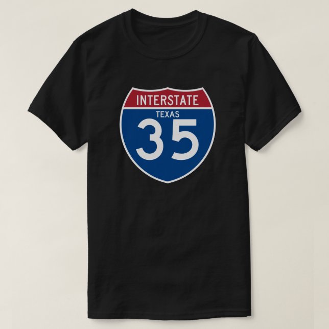 T-shirt Bouclier d'autoroute nationale du Texas TX I-35 - (Design devant)