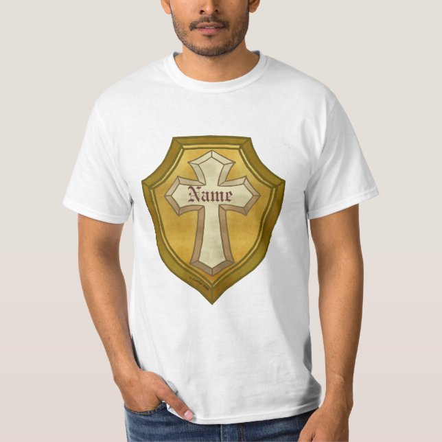 T-shirt Bouclier de croix chrétienne (Devant)