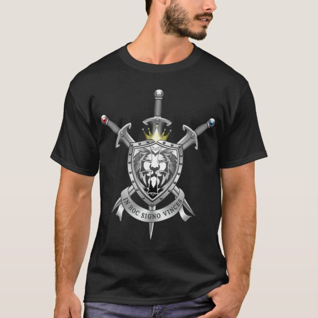 T-shirt Bouclier de croix de lion (Devant)