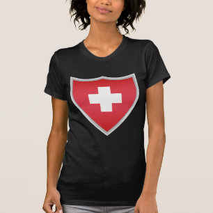 T-shirt Bouclier de drapeau de la Suisse