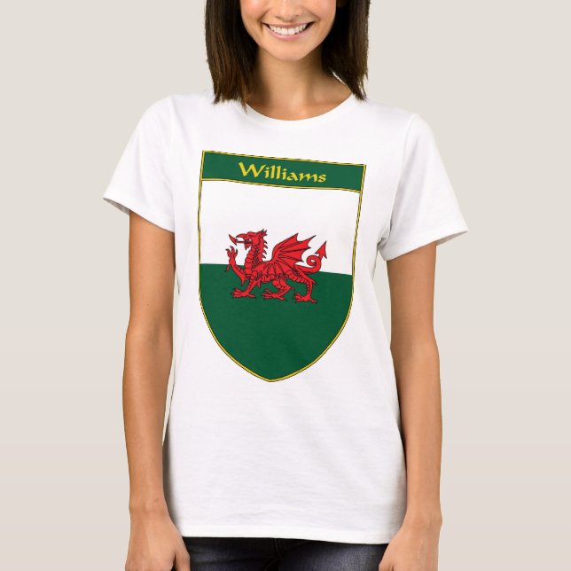 T-shirt Bouclier de drapeau de Williams Gallois (Devant)
