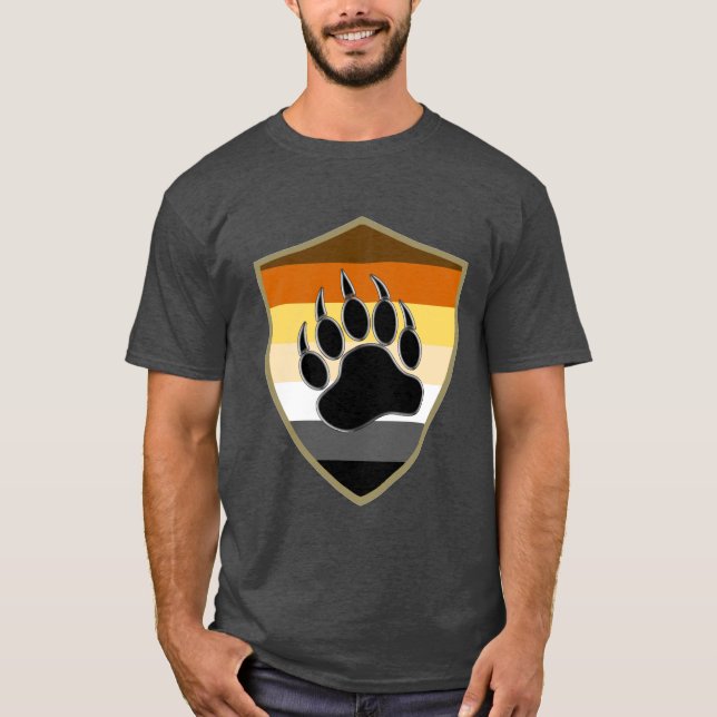 T-shirt Bouclier de fierté de l'ours Patte d'ours (Devant)