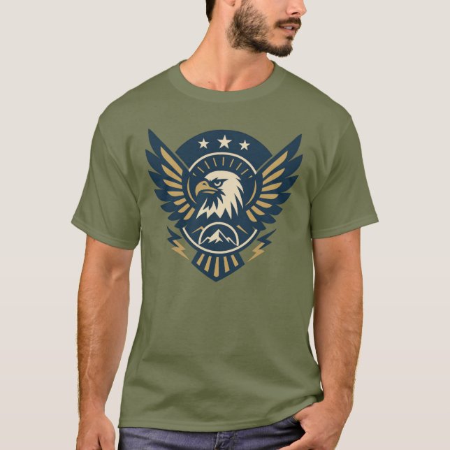 T-shirt Bouclier de l'aigle des États-Unis — Crête du drap (Devant)