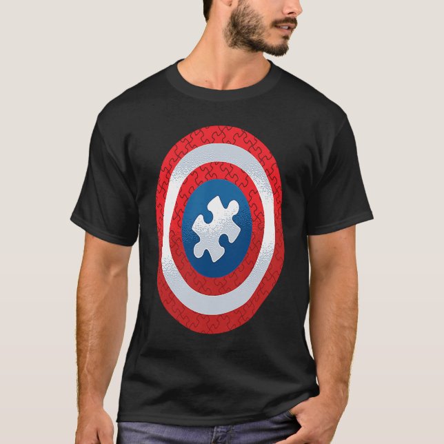T-shirt Bouclier de pièce de puzzle de l'autisme (Devant)