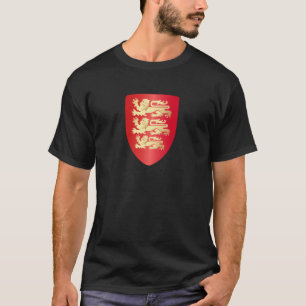 T-shirt Bouclier de Richard Cœur de Lion en rouge + or fau