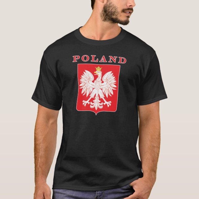 T-shirt Bouclier de rouge de la Pologne Eagle (Devant)