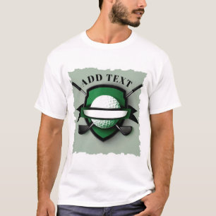 T-shirt Bouclier d'emblème de golf avec clubs et balle