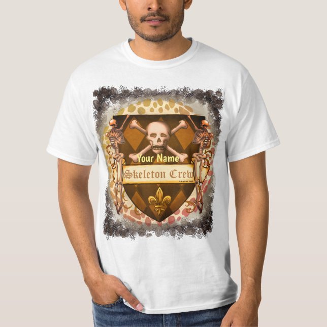 T-shirt Bouclier d'équipe de squelette  (Devant)