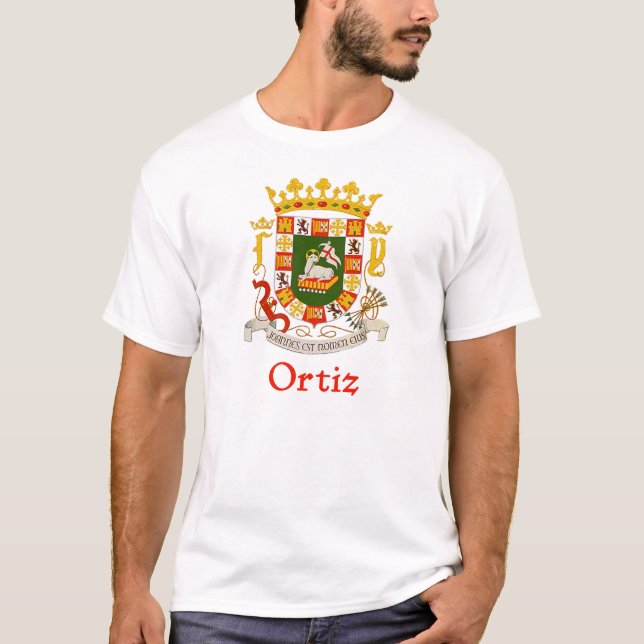 T-shirt Bouclier d'Ortiz de Porto Rico (Devant)