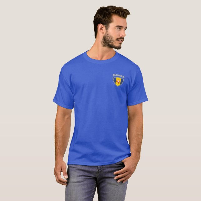T-shirt Bouclier Drapeau de Madère (Devant entier)