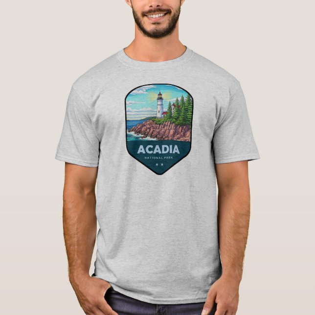 T-shirt Bouclier du Parc national d'Acadia (Devant)