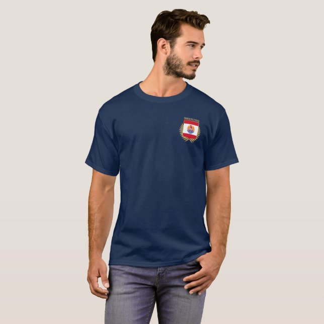T-shirt Bouclier du pavillon de la Polynésie franç (Devant entier)