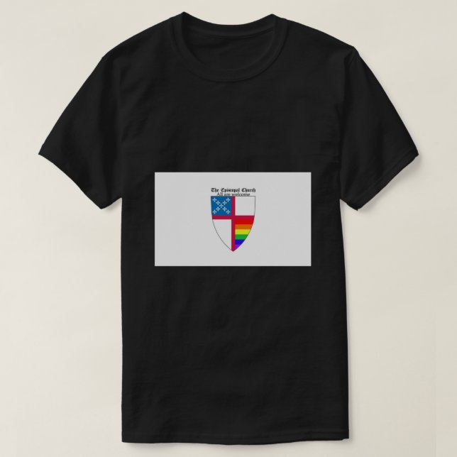 T-shirt Bouclier épiscopal avec Rainbow Pride Horizon (Design devant)