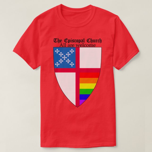 T-shirt Bouclier épiscopal avec Rainbow Pride Horizon (Design devant)