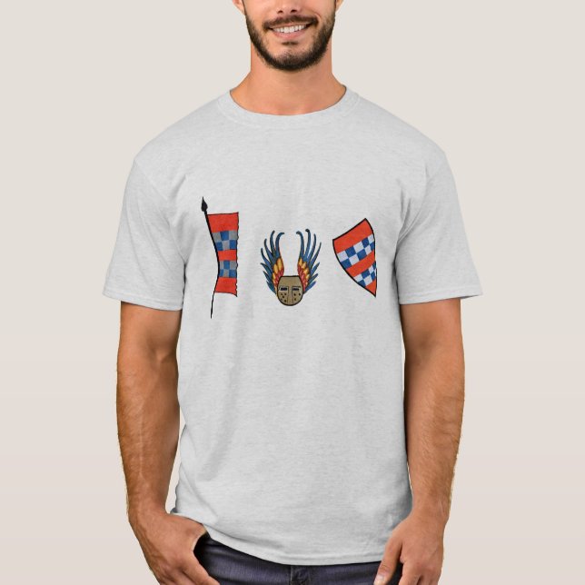 T-shirt Bouclier, masque, bannière (Devant)