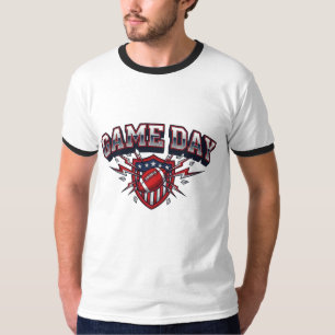 T-shirt Bouclier patriotique de football américain jour de