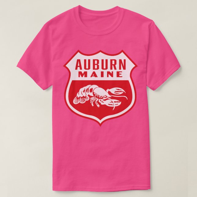 T-shirt Bouclier rétro Auburn Maine Blanc (Design devant)