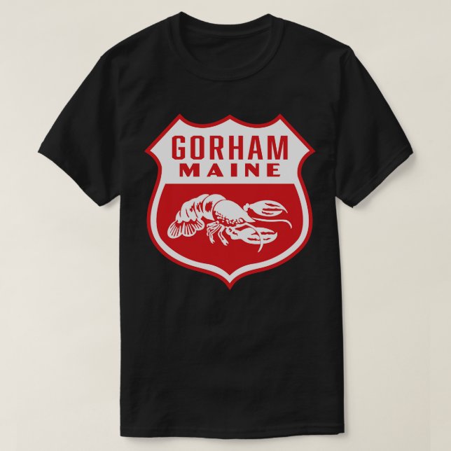 T-shirt Bouclier rétro Gorham Maine Blanc (Design devant)