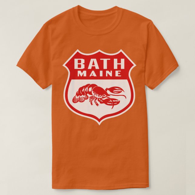 T-shirt Bouclier rouge Bath Maine Retro (Design devant)