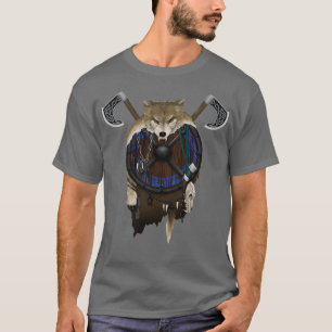 T-shirt Bouclier vif avec fourrure de loup