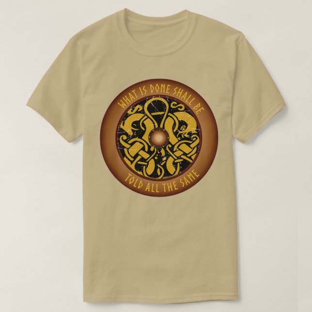 T-shirt Bouclier viking Ce qui est fait Viking Lore (Design devant)