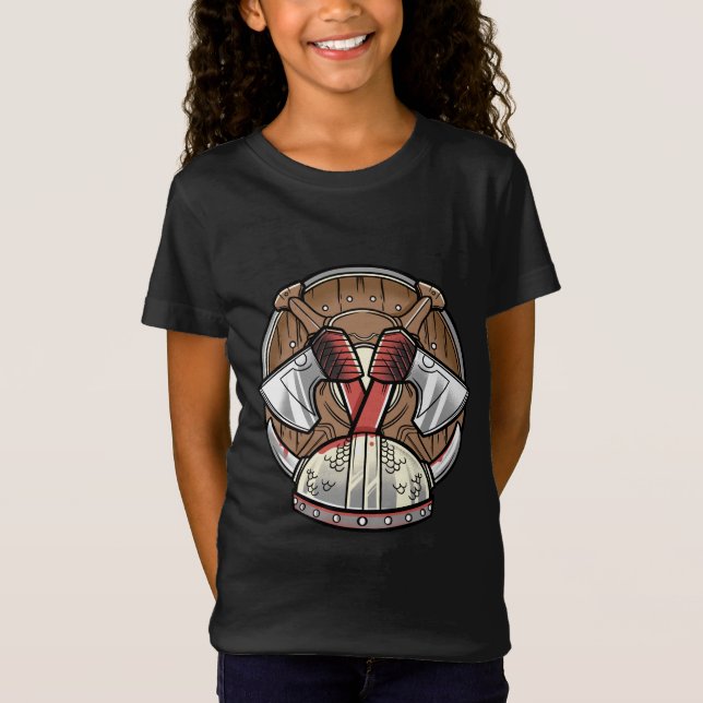 T-Shirt Bouclier Viking - Logo Dessin Animé (Devant)